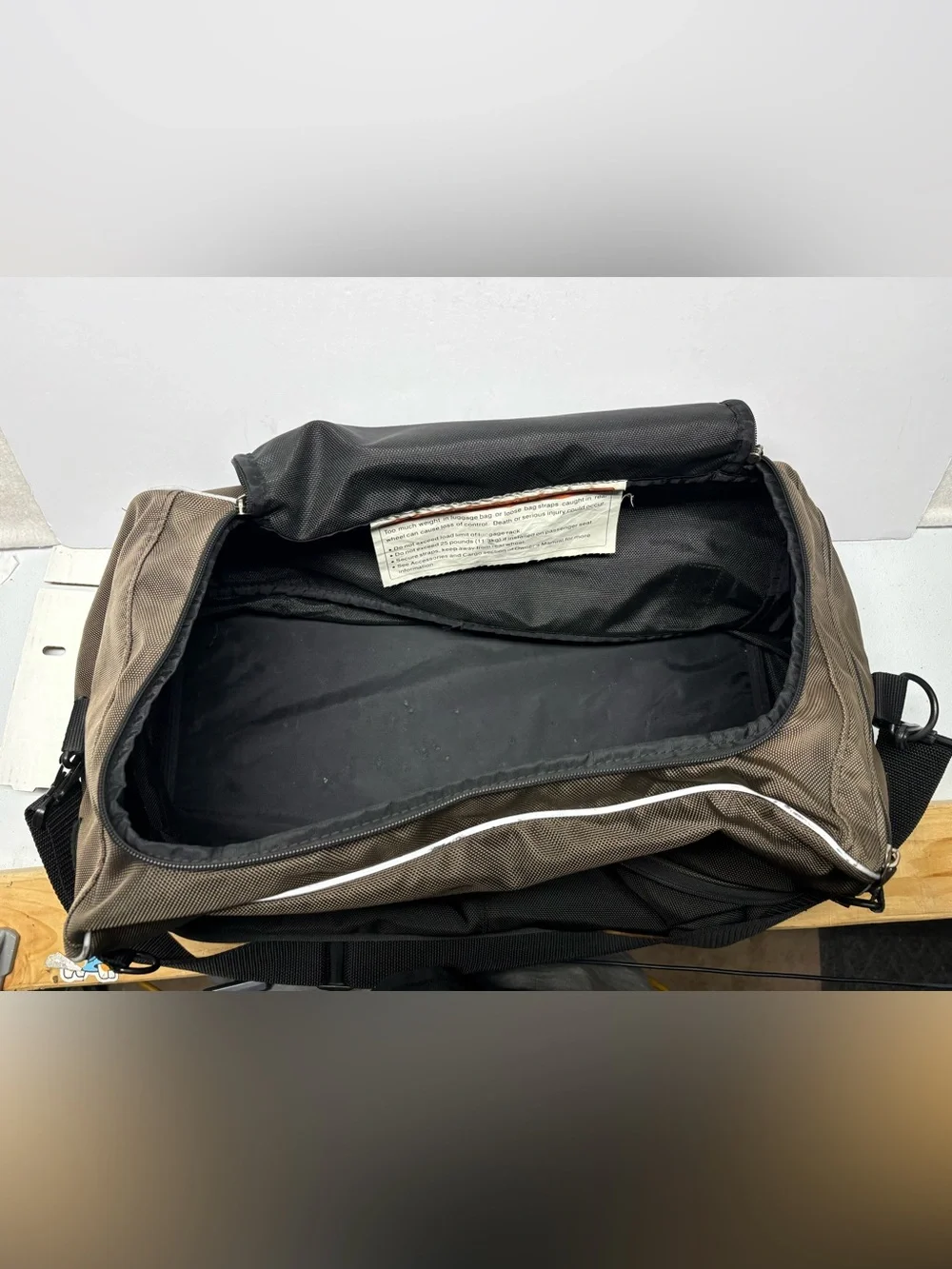 Harley Davidson Three Compartment Black Riding Bag/ Duffle Bag Moto Travel 22x11
